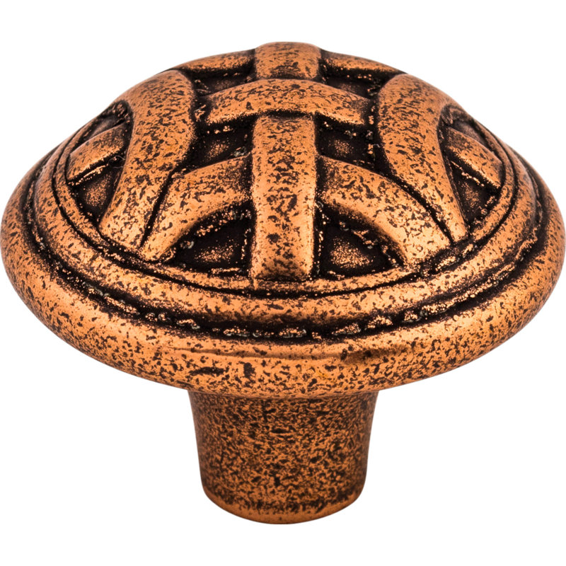 Celtic 1 1/4" Diameter Round Knob, Old English Copper, 1 1/4" Knob Diameter