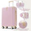 Ensemble de valises de voyage en ABS de qualité supérieure, ensemble de valises à verrou TSA 3 pièces avec des tailles de 20, 24 et 28 pouces avec des roues pivotantes à 360 °, Macaron