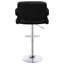 Tabouret de bar moderne avec dossier et base en cuir noir réglable