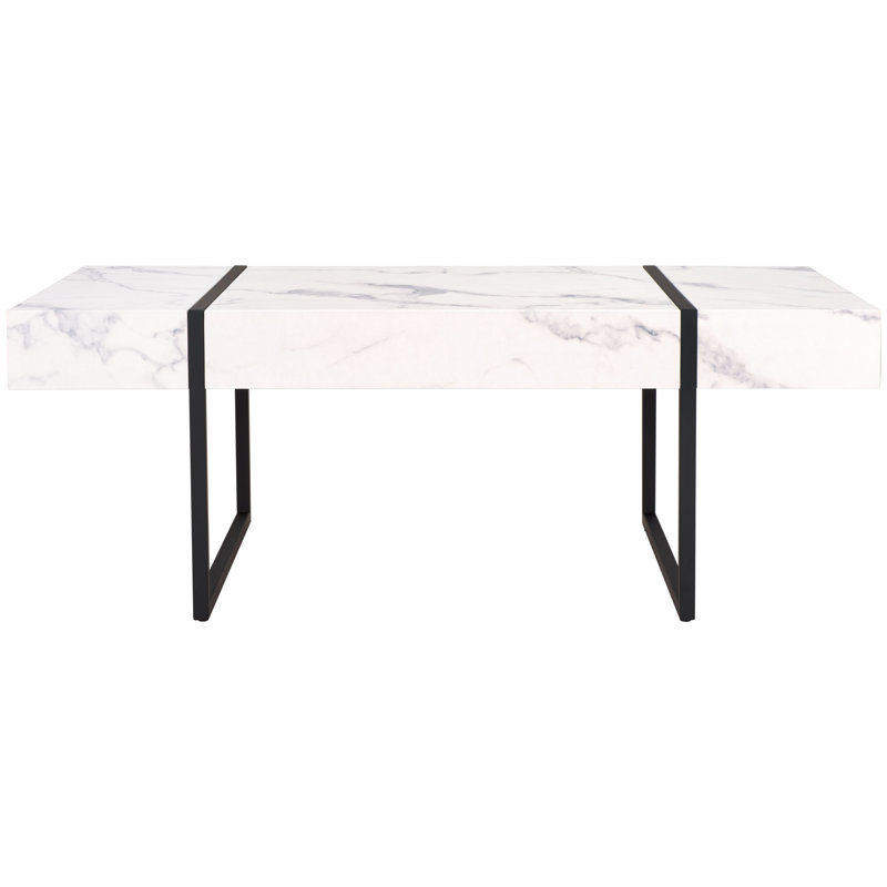 Fullmore Single Coffee Table, White/Black, White