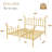 Retro Style Teen Girls Dream Crown Shaped Metal Platform Bed, No Box Spring Needed-1637844001-1637844012