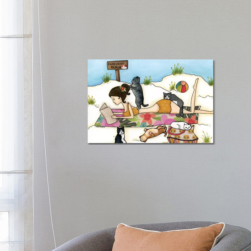 Pussycat Beach by Jamie Morath - Wrapped Canvas Gallery-Wrapped Canvas Giclée, 66.04 cm H x 45.72 cm W x 3.175 cm D