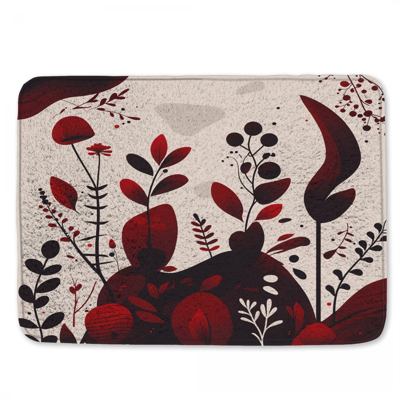 Tapis de bain floral, 34 po L x 21 po L