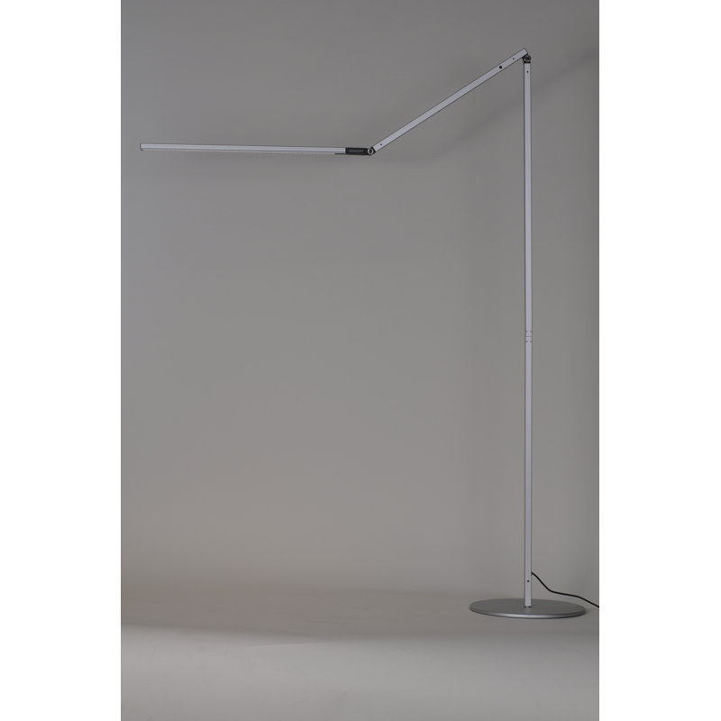 Adjustable 44'' Silver LED Task Floor Lamp with Touch Dimming