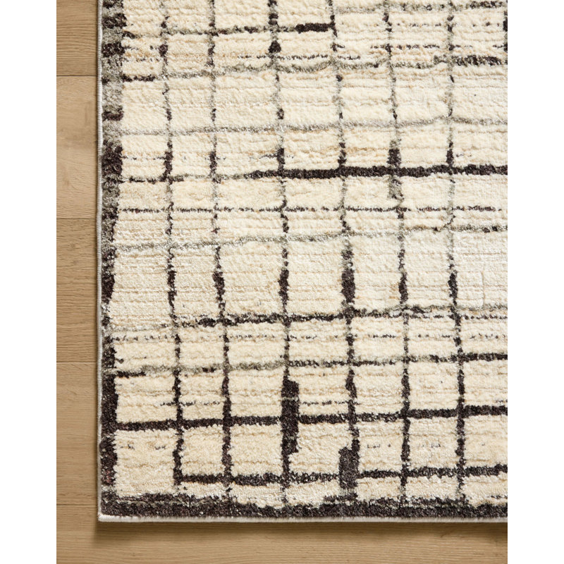 Jeremiah Brent x Loloi Bleecker Ivory / Charcoal Area Rug, Rectangle 9'2" x 13'