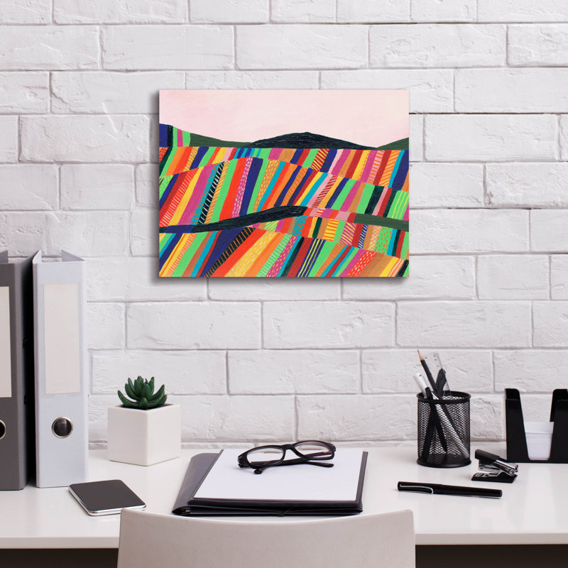 «Rainbow Fields II» par Regina Moore, H 12 po x l 16 po x P 0,75 po