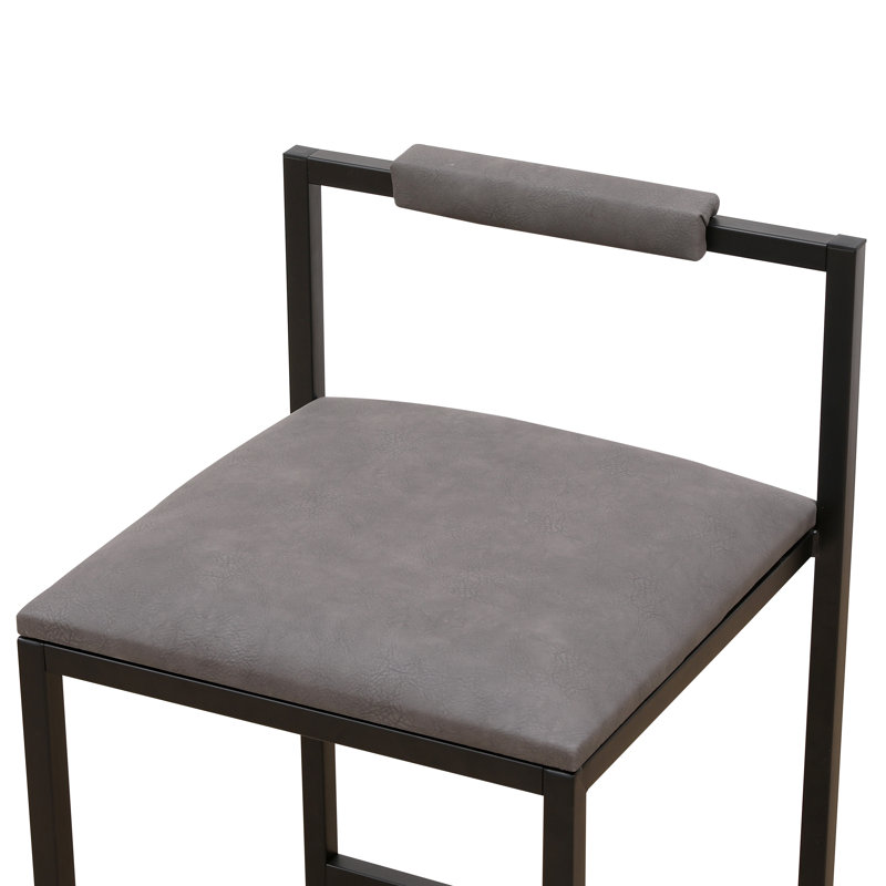 Fabric 2 Counter Height Barstools Kitchen Island Stools, Gray