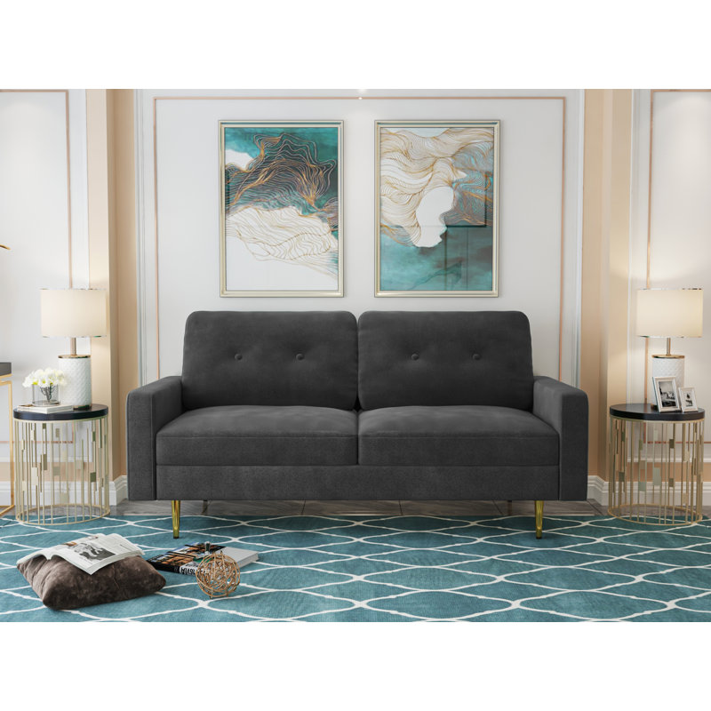 Canapé 70 po en velours 70 po, Gris