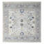 Tapis carré noué à la main gris en laine naturelle 9 pi 10 po x 9 pi 9 po Oushak