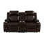 Gel moderne brun avec rangement et Power Motion 2 ports