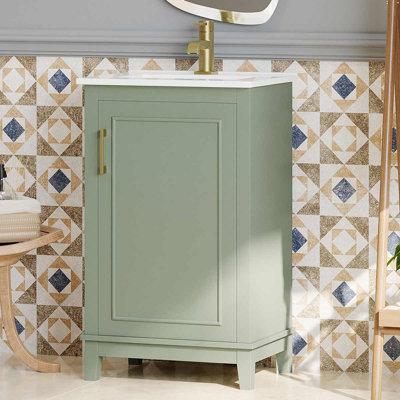 Meuble-lavabo simple 20 po avec plateau en céramique Meader