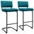 Ambrine Low Back Tufted Velvet Upholstered Counter/Bar Stool with Steel Sled Frame-89351470-114394663