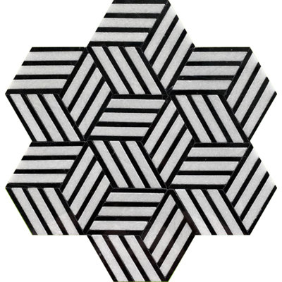 Rya 5" x 5" Marble Honeycomb Mosaic Wall and Floor Tile