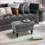 Ottoman, 25" with Storage, Removable Lid, Button-Tufted Slate Gray, Rubberwood Legs, Living Room Footrest/Seat | Wood | Slate Gray