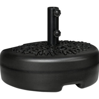 Half Round Umbrella Base, Sand Or Water Filled Half Patio Umbrella Stand Holder For Lawn, Deck, Backyard And Garden, 40Lb Capacity Water Or 46Lb Capacity Sand, Fit 1.5"Or 2" Pole