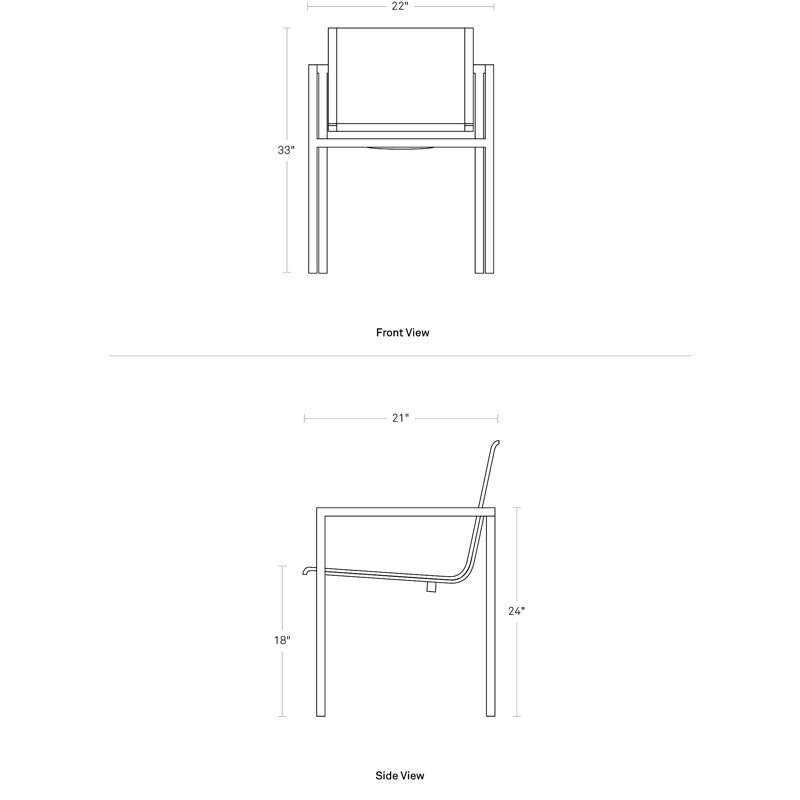 Skiff Outdoor 3 - Piece Bistro Set, 47.2" x 47.2" x 29.1", Carbon