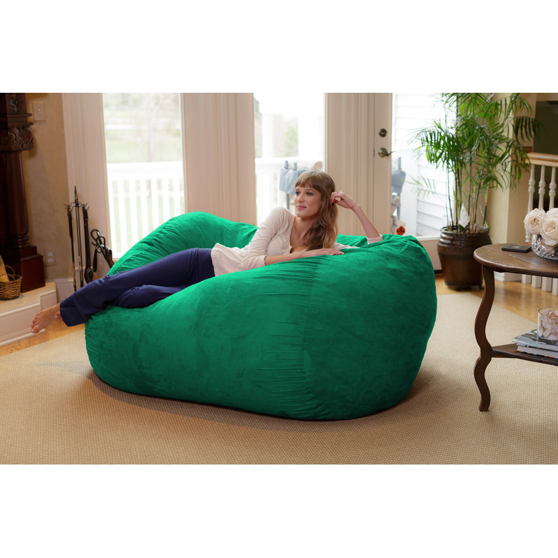 Fauteuil à billes - Fauteuil à billes rond rembourré en mousse à mémoire de forme avec housse amovible et lavable à la machine - Fauteuil à billes avec housse en microfibre douce - Plusieurs tailles et plusieurs tissus lavables à la machine