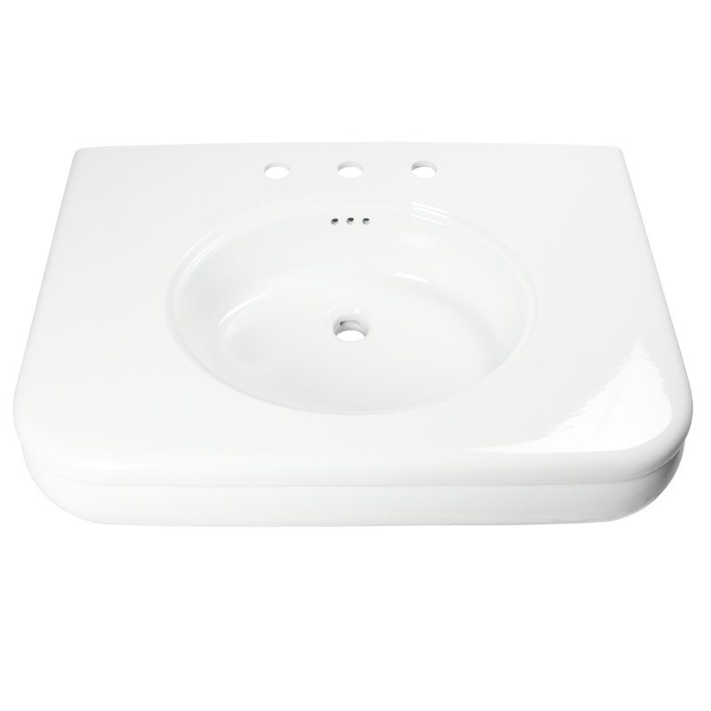 Nantucket Sinks 31.5-inch Fireclay Wallmount Console Bath Sink