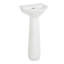 17" Lanken 34" Tall White Porcelain Irregular Pedestal Bathroom Sink with Overflow-1359465337