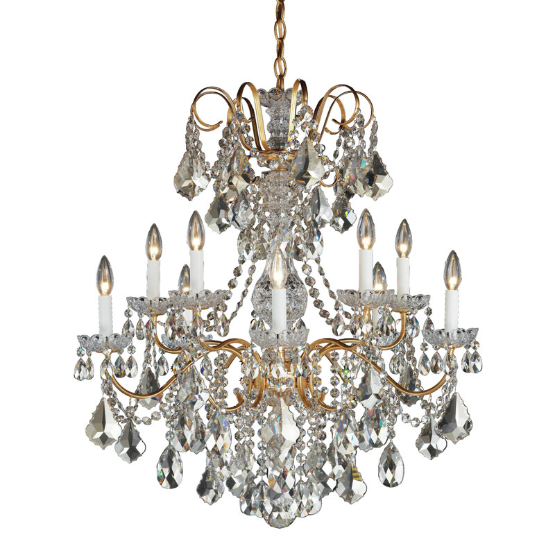 New Orleans 10 - Light Chandelier, Black Pearl, Clear Heritage