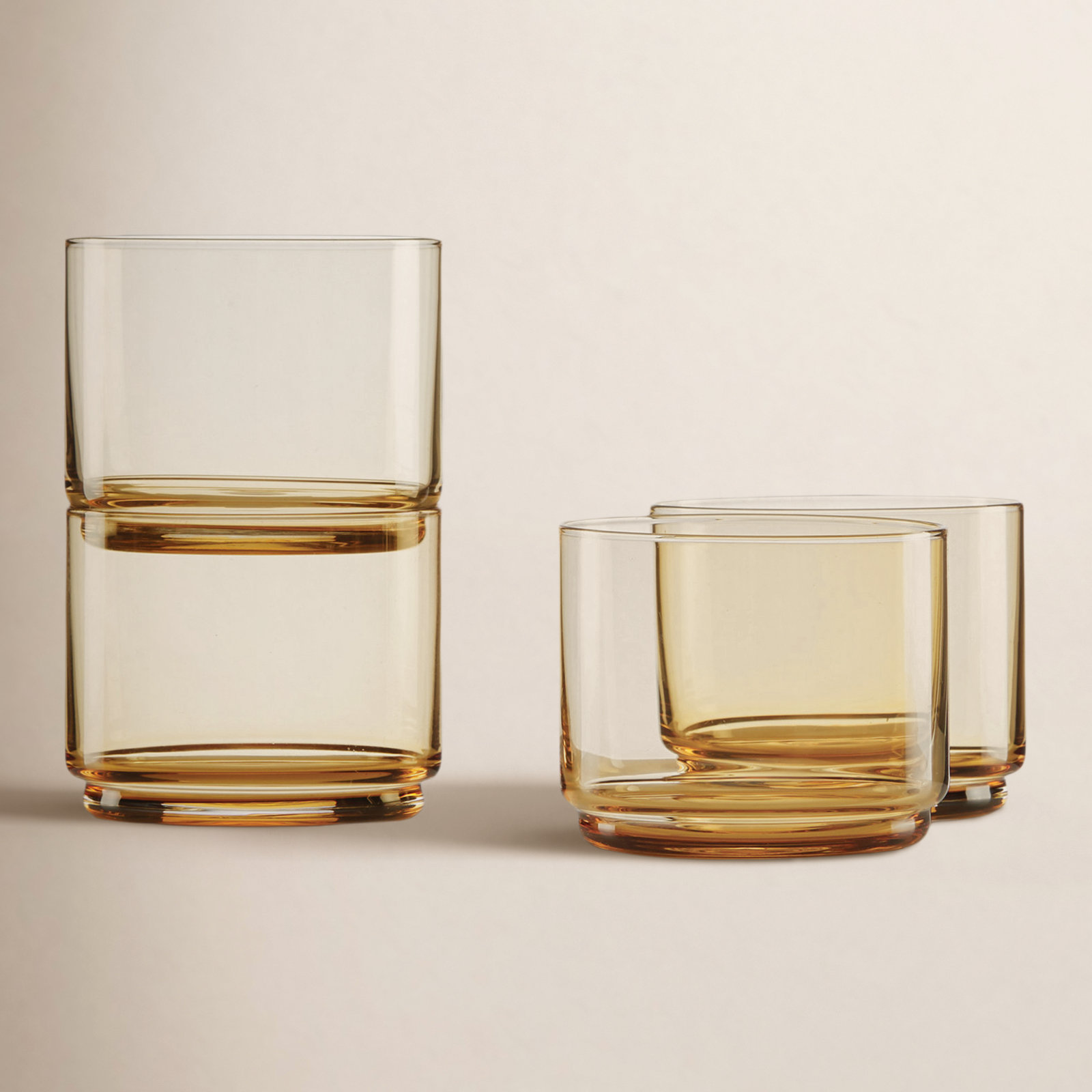 Tuscany Stackable Drinking Glass, Amber
