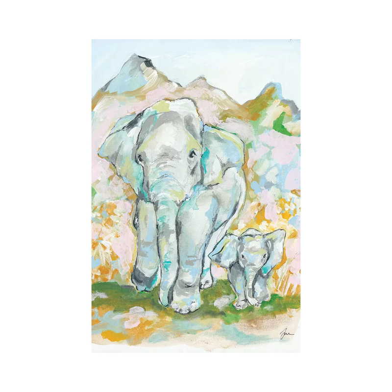 Elephant Summer 1 Piece Wrapped Canvas Painting, 20.32 cm H x 30.48 cm W