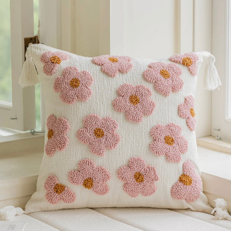 Pillow Cover Red, Cream/Pink