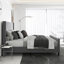 Ensemble de chambre à coucher 2 pièces avec lit à lattes rembourré Vestel et tête de lit haute-102506361