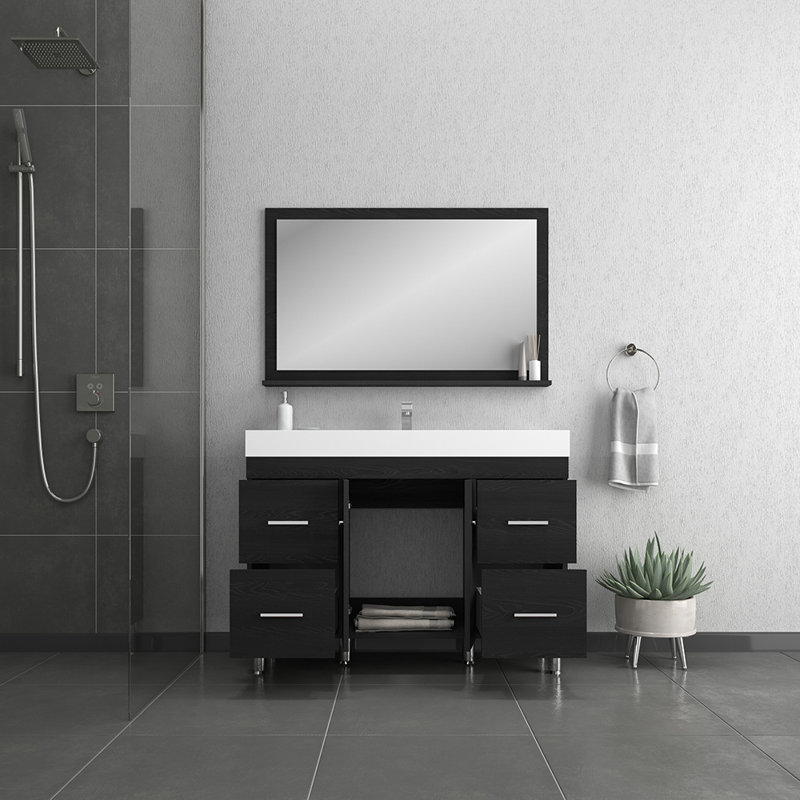 Ensemble de meuble-lavabo simple 48 po Roylynn, Noir