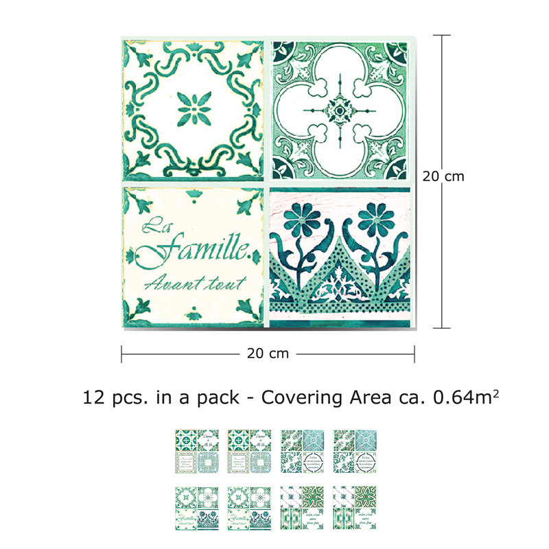 7.87'' W x 7.87'' L Vinyl Peel and Stick Field Tile