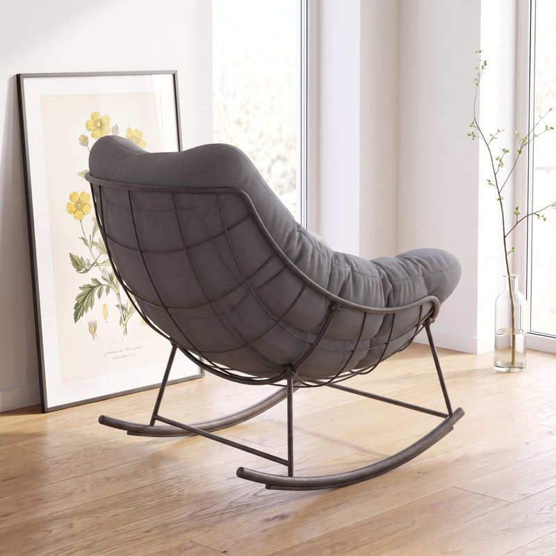 Chaise berçante d'extérieur Lynnelle, Gris