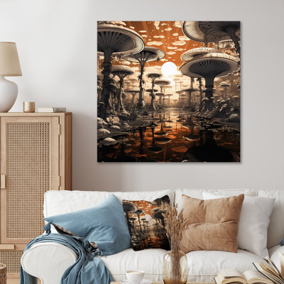 " Magic Mushroom Enchanted Forest Illustration "