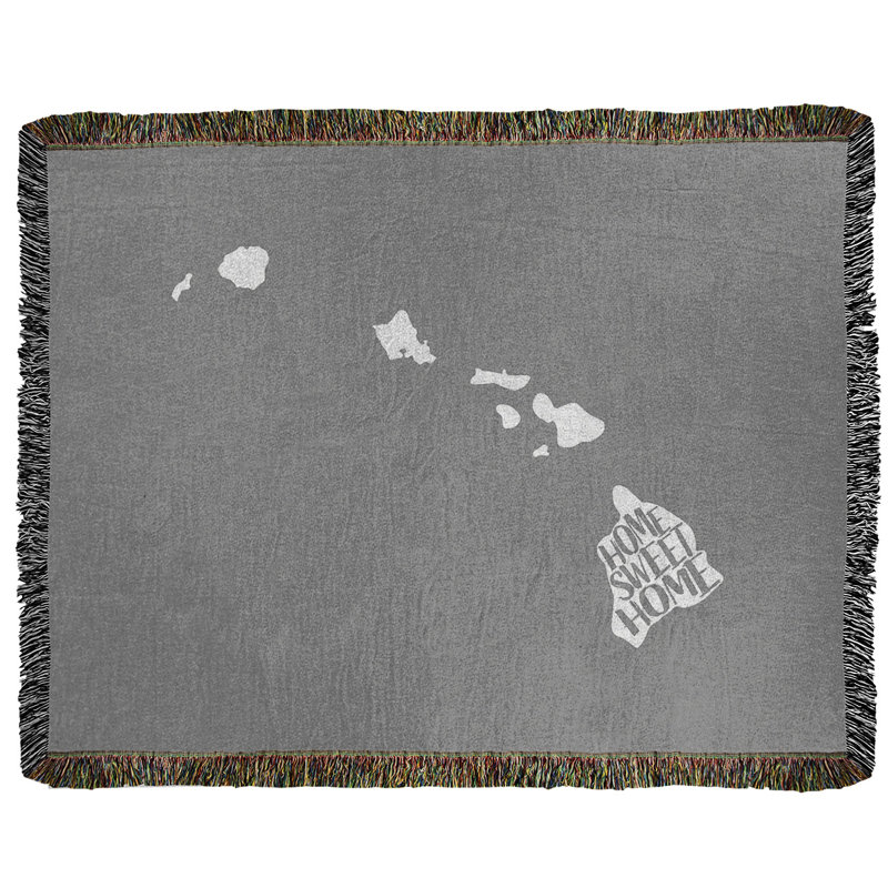 Jeté en coton tissé doux hawaii, l 37 po x L 52 po, Gris