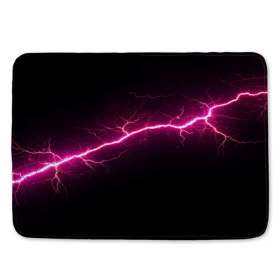 Tapis de bain rose Lightning Bolt