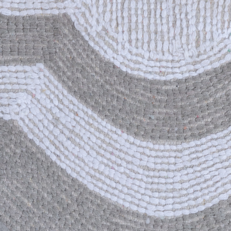 Tapis de bain 100% coton, Gris / centre blanc