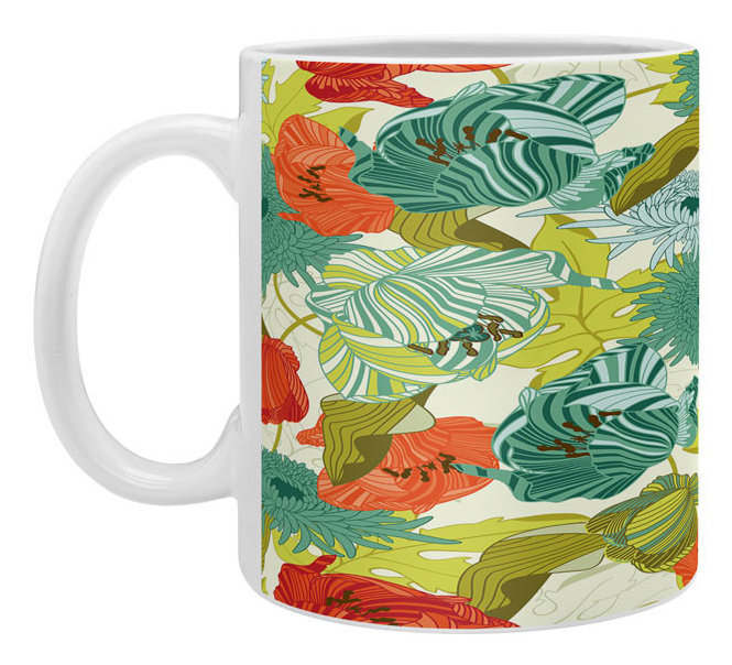 Grande tasse à café floral route