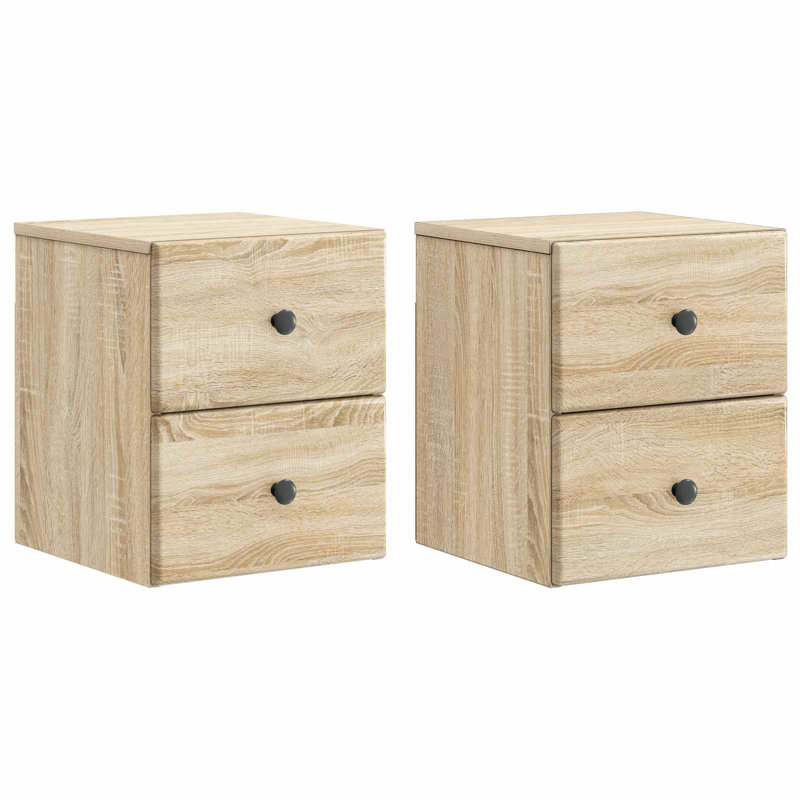 34.5cm W Manufactured Wood Bedside Table, Sonoma Oak