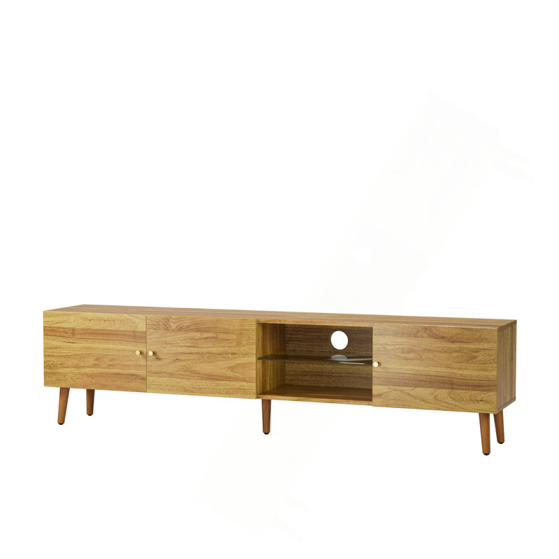 Meuble télé 70 po Mid-Century, meuble télé avec rangement, meuble télé pour salon, console multimédia