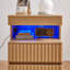 Modern Bedside Table With Gun Drawer,Bedside Table With Charging Station, 2 Drawers And Open Shelf,Side Table For Bedroom