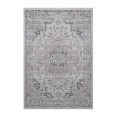 Collection 6X9 Ivory/Beige/Oriental Non-Shedding Living Room Bedroom Dining Home Office Stylish And Stain Resistant Area Rug