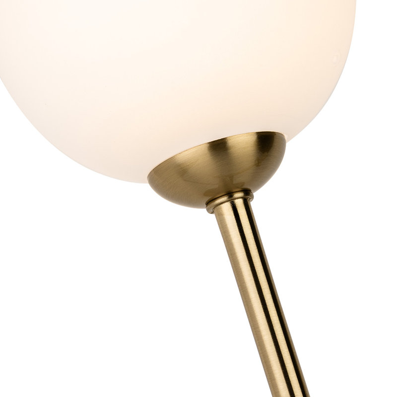 Armed Sconce, Brushed Brass, White