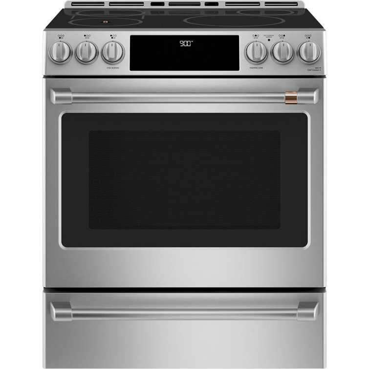 Café 30" 5.7 cu. ft. Smart Slide-in Electric Range with Convection, Induction Cooktop, and In-Oven Camera