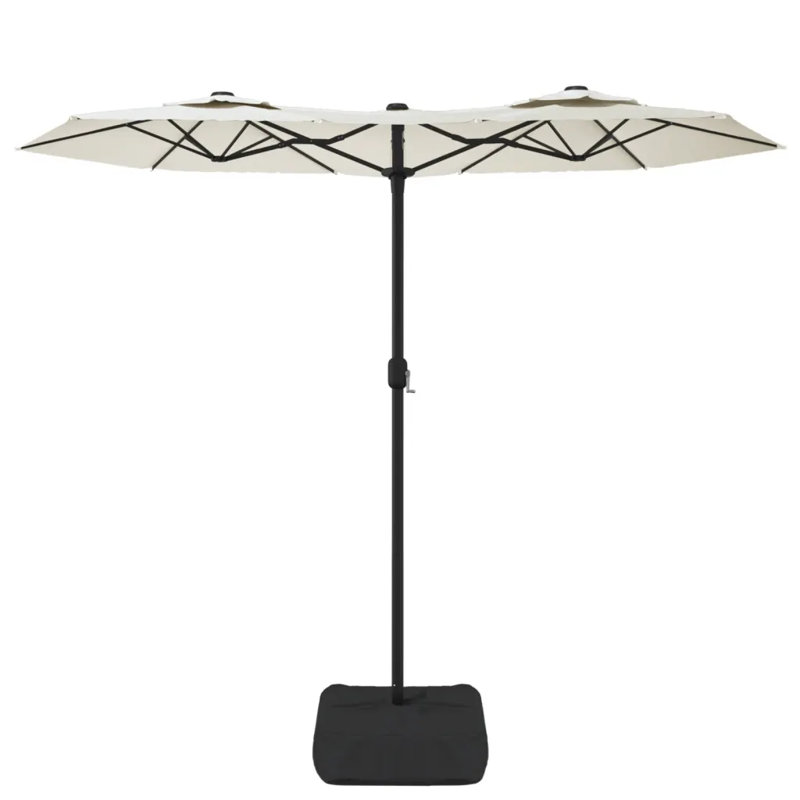 Double-Head Garden Parasol 316x240 cm, Sand White