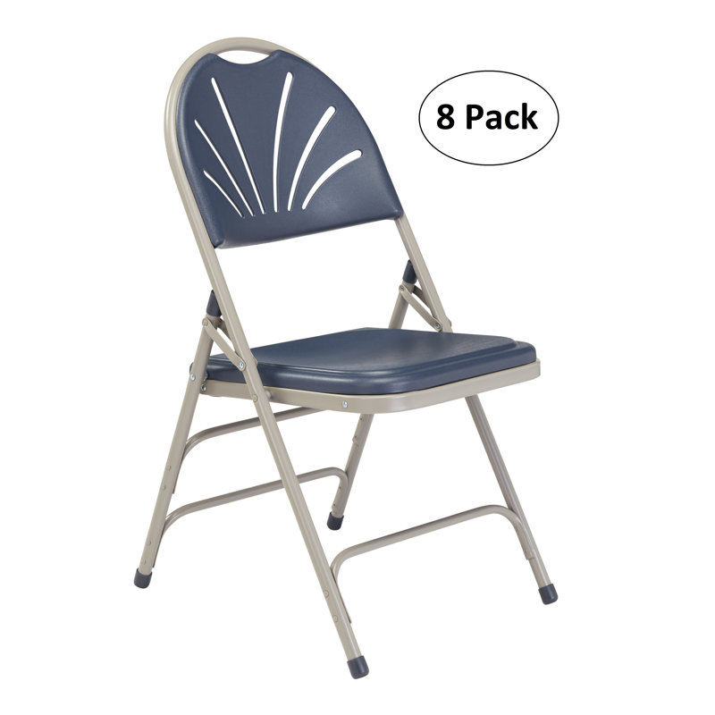 Ensemble de 8 chaises pliantes empilables National Public Seating, Bleu foncé
