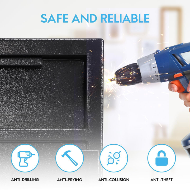 Black Steel Digital Depository Safe with Electronic Keypad