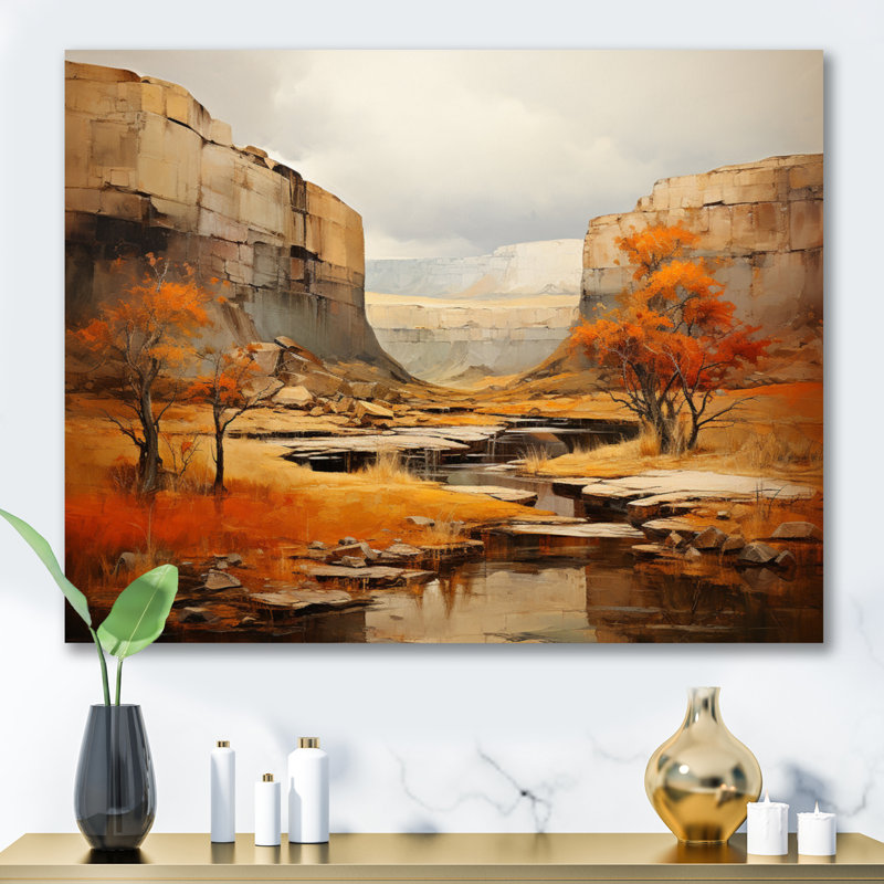 Bold Landscape Canyon Desert IV - Décoration murale Canyon, Toile tendue, H 16 po x l 32 po x P 1 po