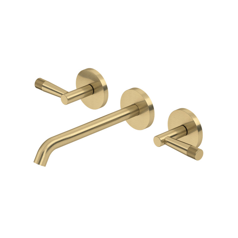 Amahle Wall Mount Lavatory Faucet Trim, Antique Gold