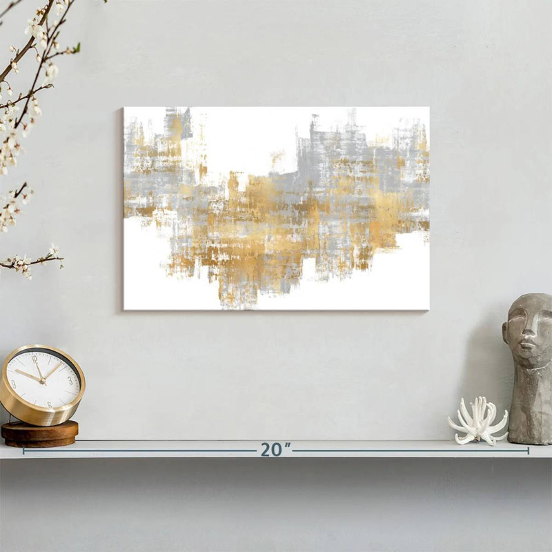 Avery Dynamic Gold On Grey II, 8" H x 12" W