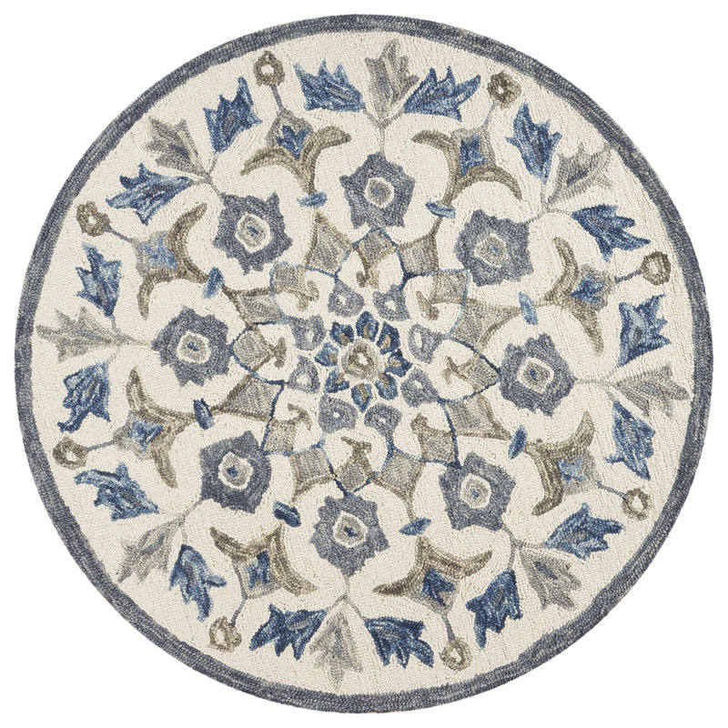 Aisosa Hand Tufted Wool Indoor Rug, Round 6'