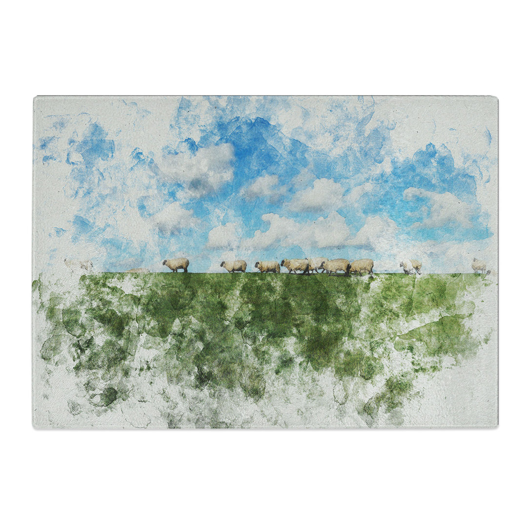 Flock of Sheep Vol.4 Watercolour Chopping Board
